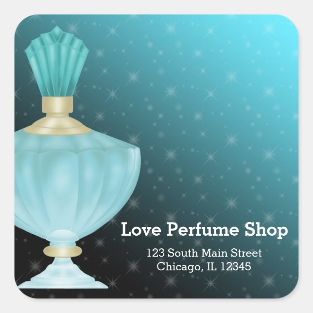 Parfüm Quadratischer Aufkleber (Vorderseite)