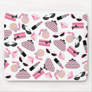 Parfüm schürzt Sonnenbrille u. Lippenstift Mousepad