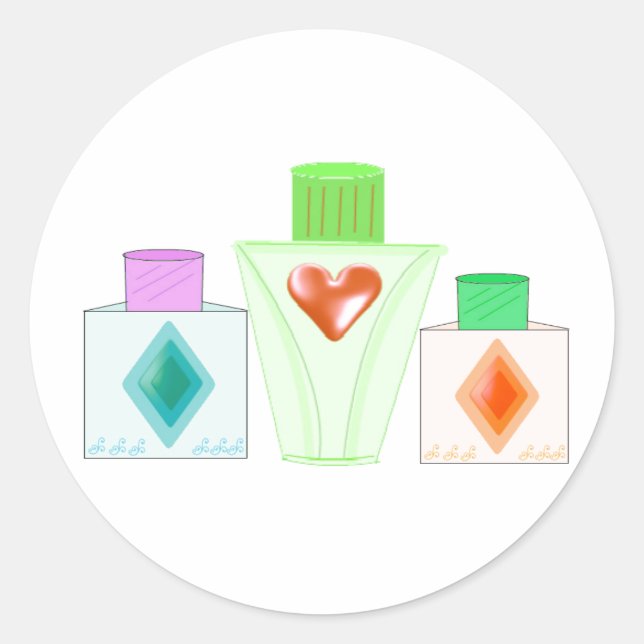 Parfüm- und Lotflaschen Runder Aufkleber (Vorderseite)