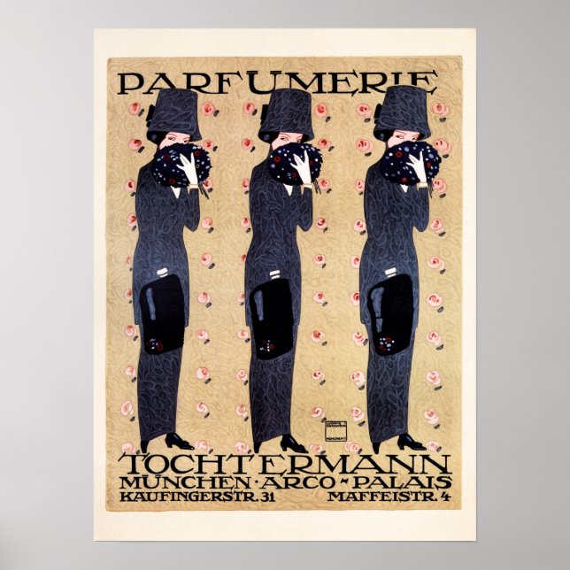 PARFUMERIE TOCHTERMANN München Ludwig Hohlwein Alt Poster (Vorne)