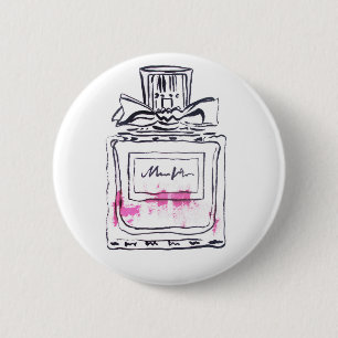 Parfümflasche Mode Wasserfarben Illustration Button