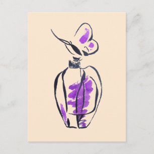 Parfümflasche Mode-Wasserfarben-Illustration Postkarte