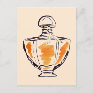 Parfümflasche Mode-Wasserfarben-Illustration Postkarte