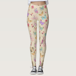 Parfümflaschen, Blume, Schmetterlinge, Aquarell Leggings