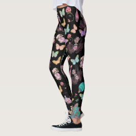 Parfümflaschen, Blume, Schmetterlinge, Wasserfarbe Leggings
