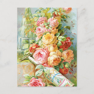 Parfümwerbung mit Rosen Postkarte