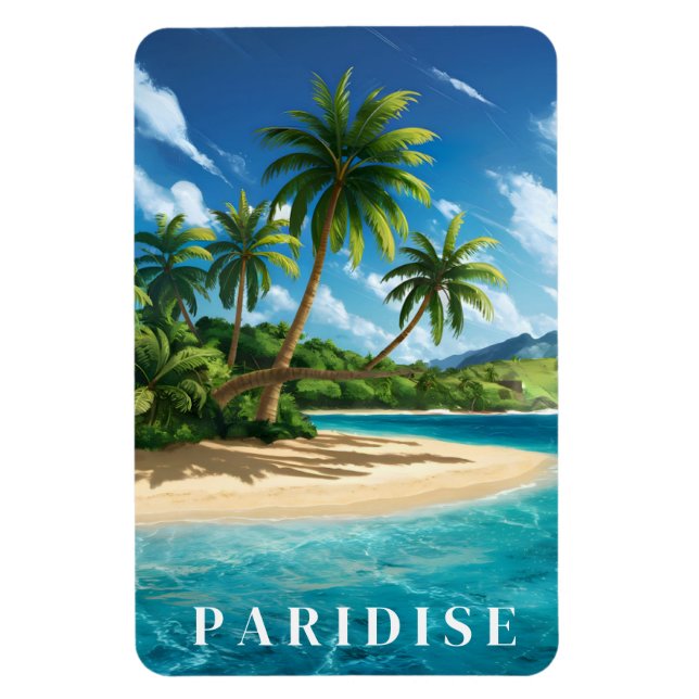 Paridise Tropical Beach Magnet (Vertikal)
