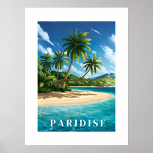 Paridise Tropical Beach Poster