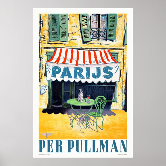 Parijs per Pullman Vintage Travel Poster (Vorne)
