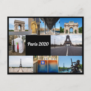 Paris 2020 während des Covid-19 Lockdowns Postkarte