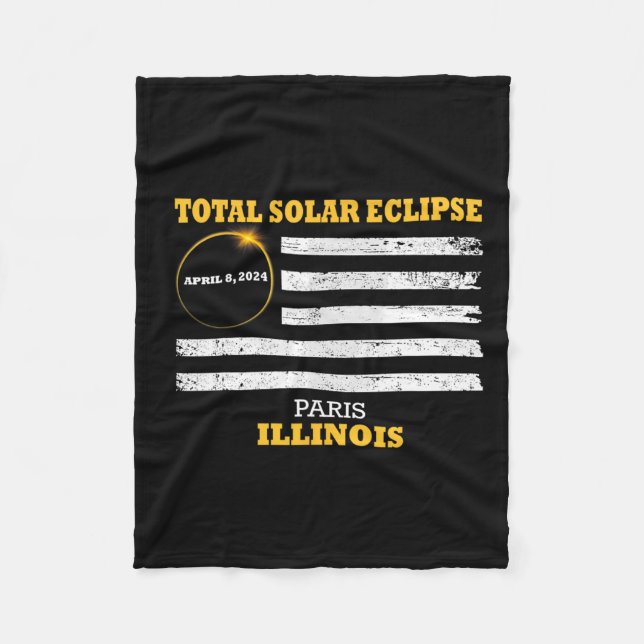 Paris 2024 Solar Eclipse 2024 040824 Eclipse Fleecedecke (Vorderseite)
