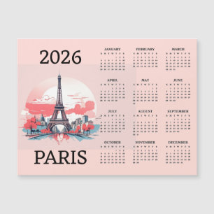 Paris 2026 Kalender Magnetkarte