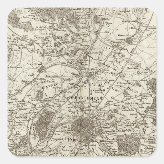 Paris 5 quadratischer aufkleber (Vorderseite)