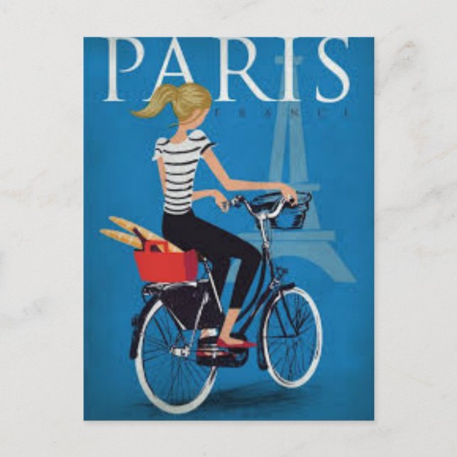Paris à Vélo Postkarte (Vorderseite)