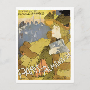 Paris Almanach, 1894 Vintag Art Nouveau Postkarte