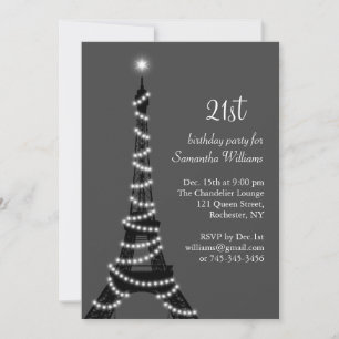 Paris am Abend 21. Geburtstag Einladung