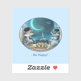 Paris am Abend Vinyl Sticker - Happy (Varia)