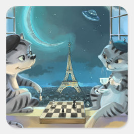 Paris am Nachtplatz Stickers