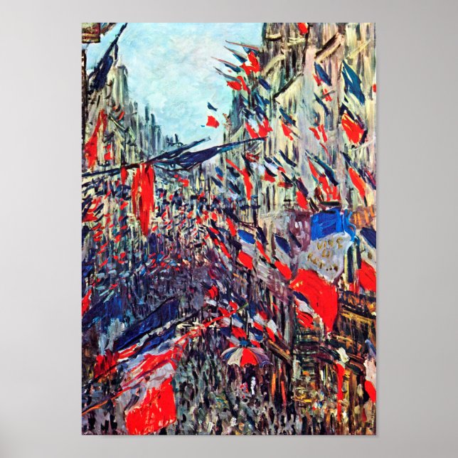 Paris am Nationalfeiertag, Claude Monet Poster (Vorne)