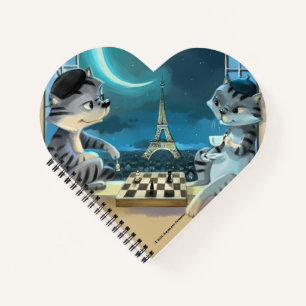 Paris am Night Heart Shaped Notebook Notizbuch
