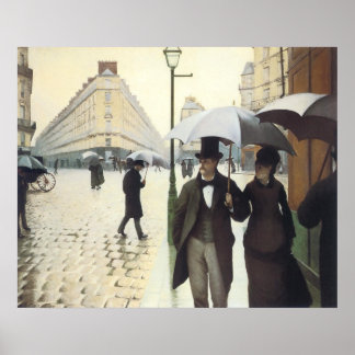 Paris am Regentag Poster