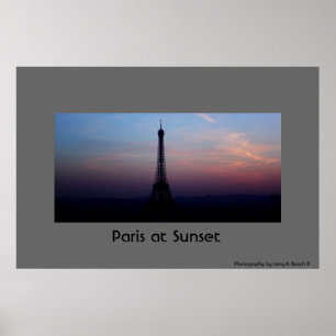Paris am Sonnenuntergang Poster