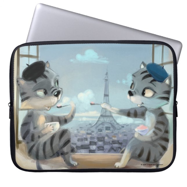 Paris am Tag Laptop-Schläfchen (verschiedene Größe Laptopschutzhülle (Vorderseite)
