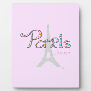 PARIS Amour mit Eiffelturm Fotoplatte