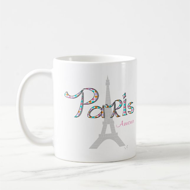 PARIS Amour mit Eiffelturm Kaffeetasse (Links)
