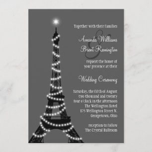 Paris an der Nachthochzeits-Einladung Einladung