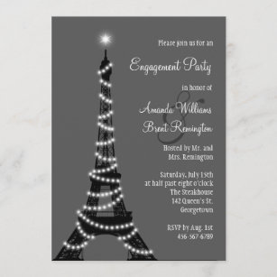 Paris an der NachtVerlobungs-Party Einladung