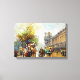 Paris an einem Regentag. Aquarellmalerei Leinwanddruck