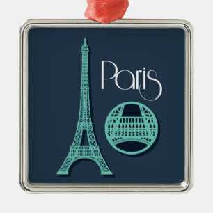 Paris aquamarin ornament aus metall