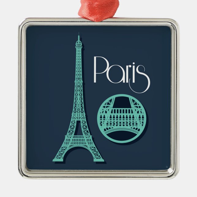 Paris aquamarin ornament aus metall (Vorne)