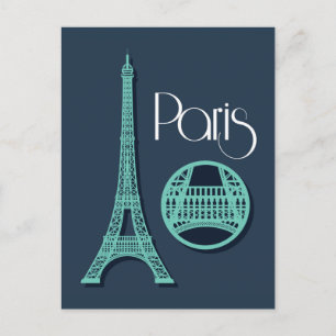 Paris Aquamarin Postkarte