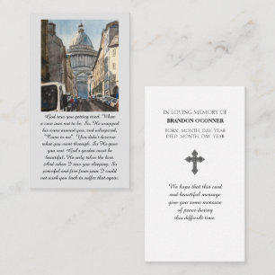 Paris Aquarell Blau Rot Gelb Gebetskarte Visitenkarte