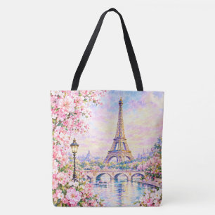 Paris Aquarell Eiffelturm Rosa Floral Französisch