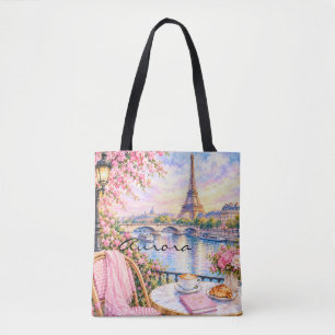 Paris Aquarell Eiffelturm Rosa Floral Französisch