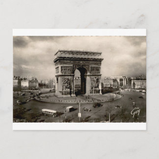 Paris Arc de Triomphe alte Straßenszene Postkarte