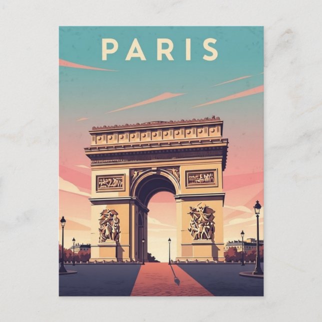 Paris Arc de Triomphe Postcard Postkarte (Vorderseite)