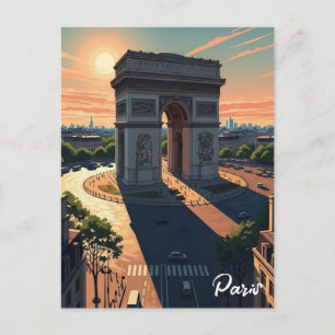 Paris Arc de Triomphe Postkarte