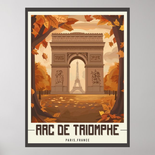 Paris Arc de Triomphe Vintag Poster (Vorne)