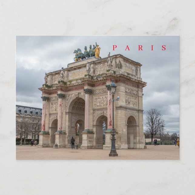 Paris Arc du Carrousel-Blick Postkarte (Vorderseite)