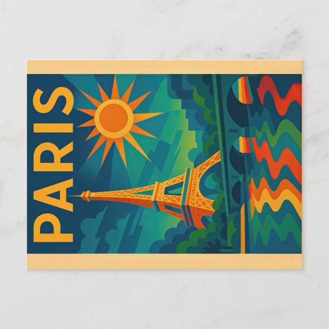 Paris Art Deco Postkarte (Vorderseite)