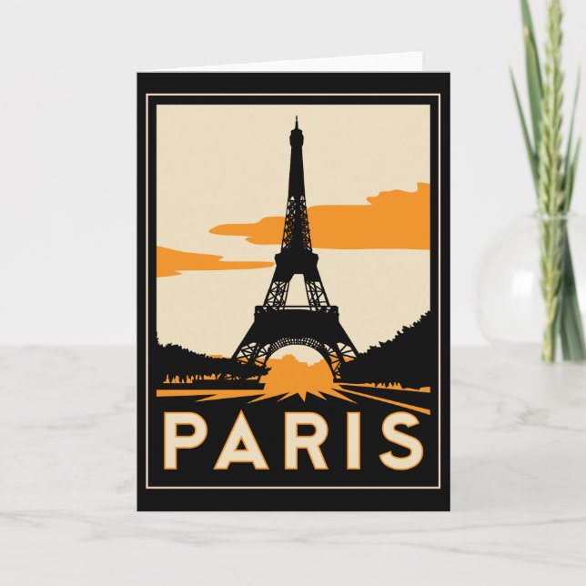 Paris Art Deko Retroposter Karte (Vorderseite)