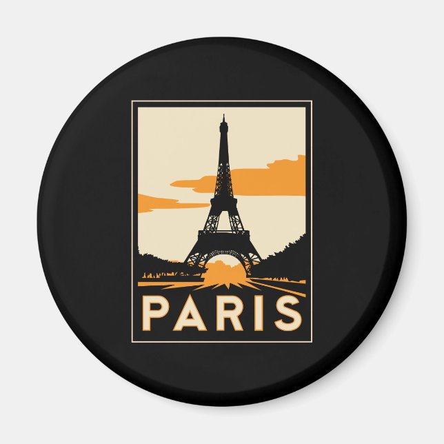 Paris Art Deko Retroposter Magnet (Vorne)
