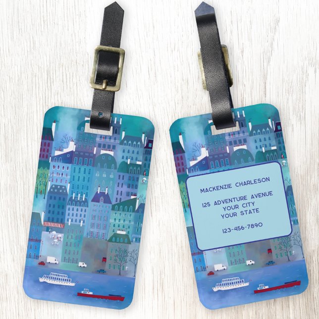 Paris Art Gepäckanhänger (Paris France art luggage tag)