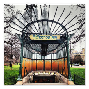 Paris Art Nouveau Hector Guimard Metro - Paris Fotodruck