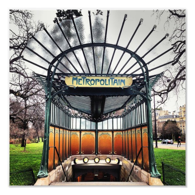 Paris Art Nouveau Hector Guimard Metro - Paris Fotodruck (Vorne)