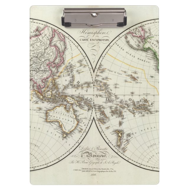 Paris-Atlas-Karte Klemmbrett (Vorderseite)